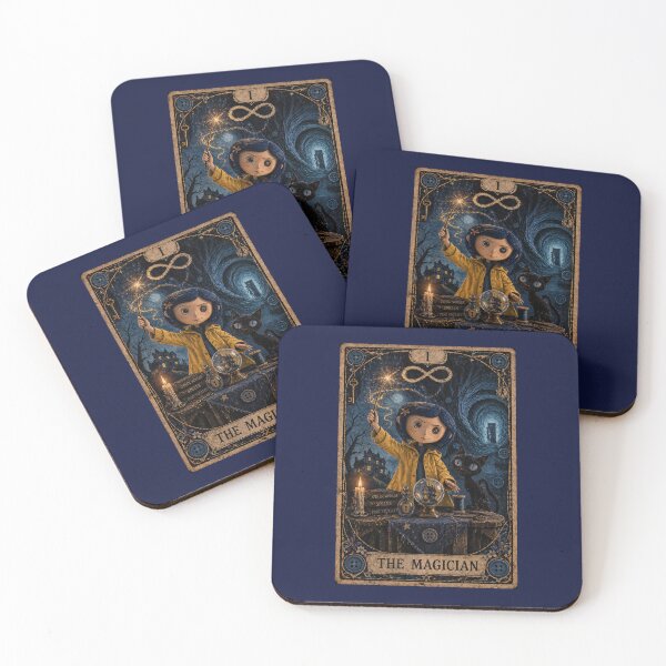 Item preview, Coraline inspired tarot card artwork the fool halloween designed and sold by Casey Spade Creations.