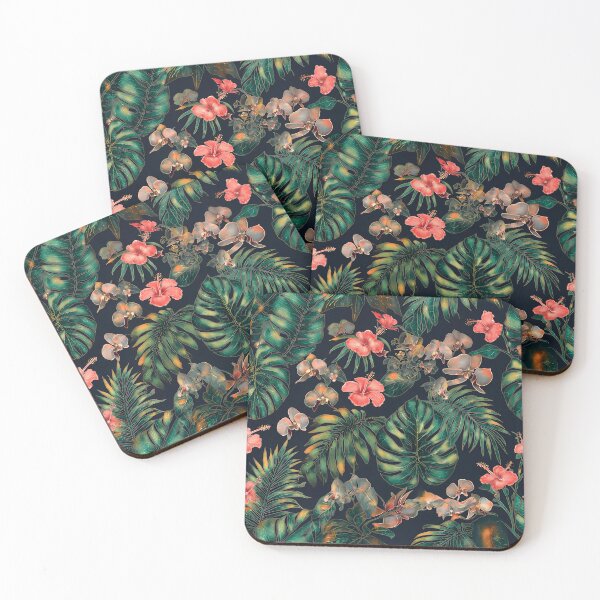 Item preview, Tropical Batik Jungle Leaves & Hibiscus Pattern 01 designed and sold by The Design Asset Station.