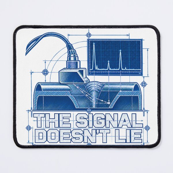 Item preview, NDT Technician Ultrasonic Testing Shirt – The Signal Doesn't Lie – UT Weld Inspection Blueprint Design designed and sold by VK Innovations.