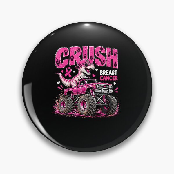Item preview, Crush Breast Cancer Awareness Monster Truck Toddler Boy Kids designed and sold by RealestInternet.