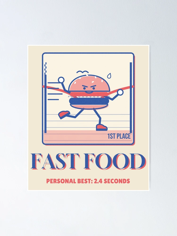 Thumbnail 1 von 3, Poster, Fast Food Funny Running Burger designt und verkauft von somebasic.