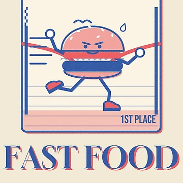 Vorschaubild zum Design Fast Food Funny Running Burger von somebasic