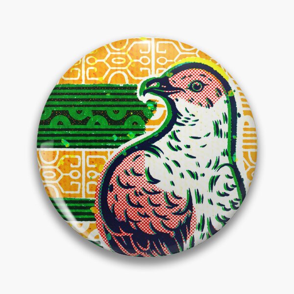 Item preview, Coral Hawk on Green Geometric Risograph designed and sold by Fani*.