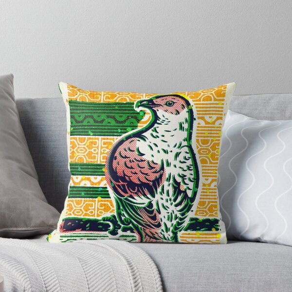 Item preview, Coral Hawk on Green Geometric Risograph designed and sold by Fani*.