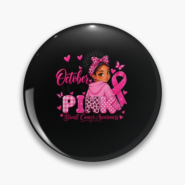 Item preview, In October We Wear Pink Breast Cancer Kid Black Girl Toddler designed and sold by RealestInternet.