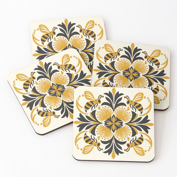 Item preview, Honeybee Hawaiian Quilt with Lehua designed and sold by Small Kine Prints.