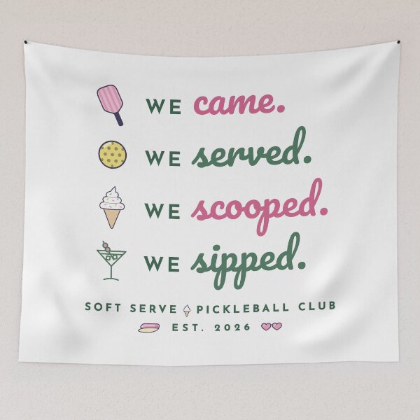 Item preview, We Came We Served We Scooped We Sipped – Funny Pickleball Ice Cream & Cocktails | Soft Serve Pickleball Club designed and sold by IsleAmore.