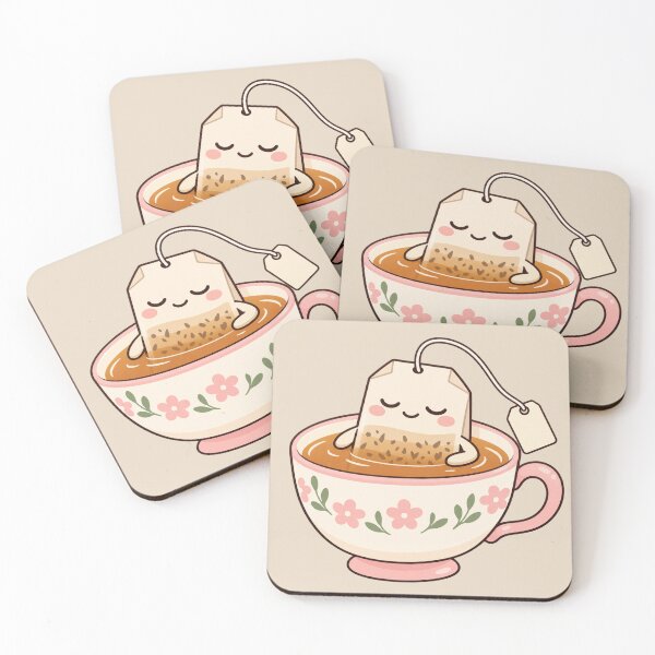Item preview, Cute Minimalist Tea Bag Cozy Self Care Aesthetic Daily Motivation designed and sold by Im-Ara.
