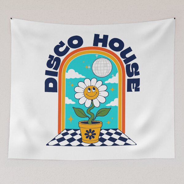 Item preview, DISCO HOUSE - Flower pot Disco Ball (Navy) designed and sold by Discothreadz.