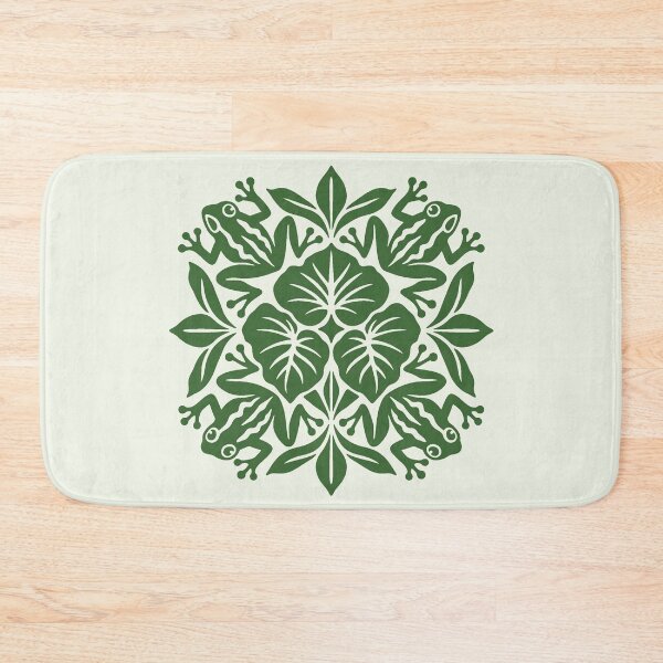 Item preview, Frog Hawaiian Quilt with Kalo Leaves designed and sold by Small Kine Prints.