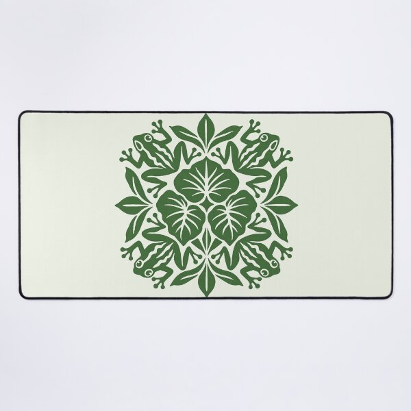 Item preview, Frog Hawaiian Quilt with Kalo Leaves designed and sold by Small Kine Prints.