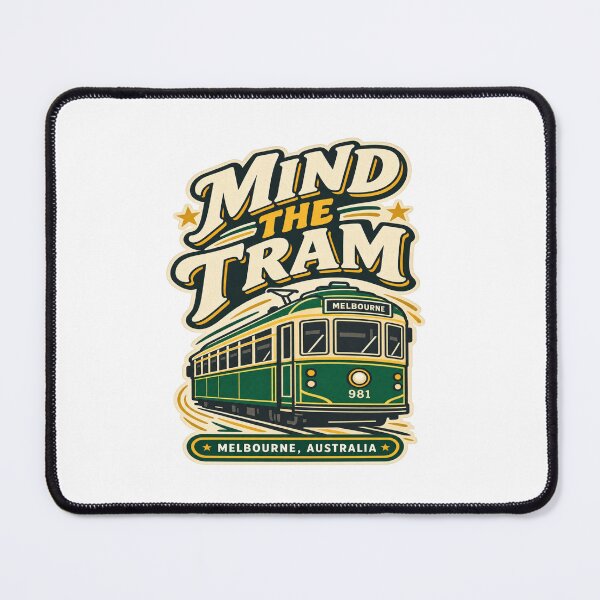 Item preview, Mind the Tram Melbourne Australia | Retro Tram Typography designed and sold by Globalcitytees.