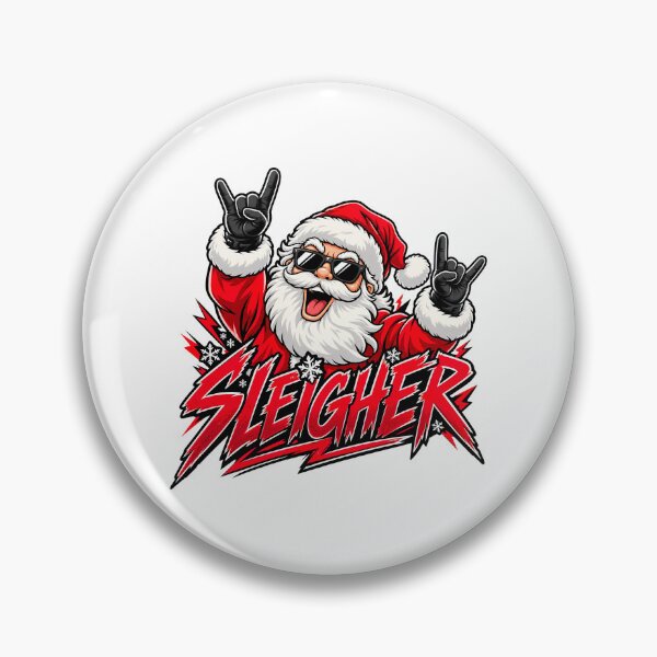Item preview, Heavy Metal Christmas, Sleigher Badass Rock And Roll Santa Claus Christmas designed and sold by graphic-genie.