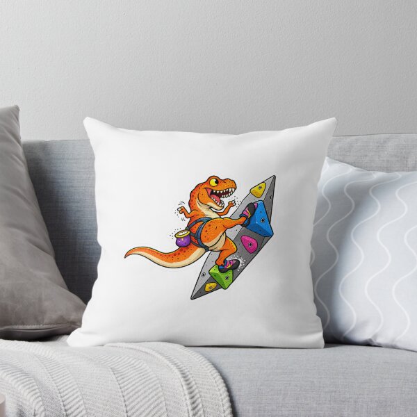 Item preview, Funny T-Rex Rock Climbing – Cute Orange Dinosaur Bouldering Art designed and sold by kuikai123.