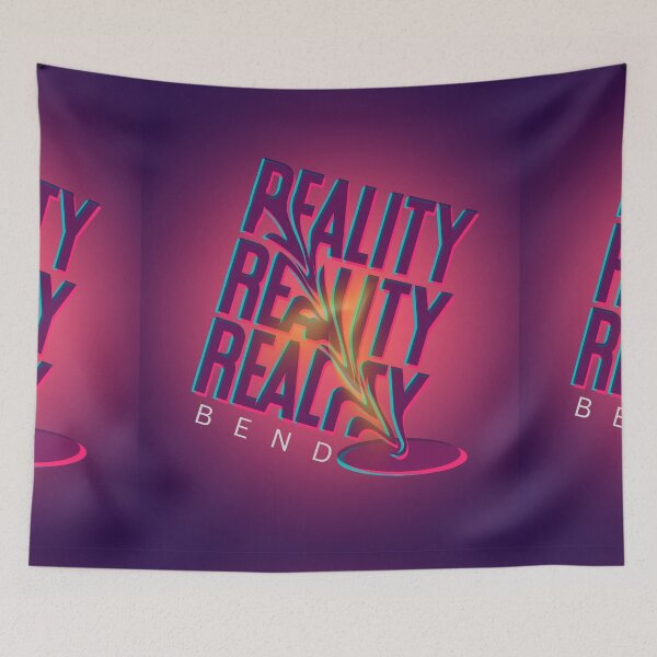 Item preview, Bend Reality Glowing Neon Glitch Trippy Typography designed and sold by SpiralStairShop.