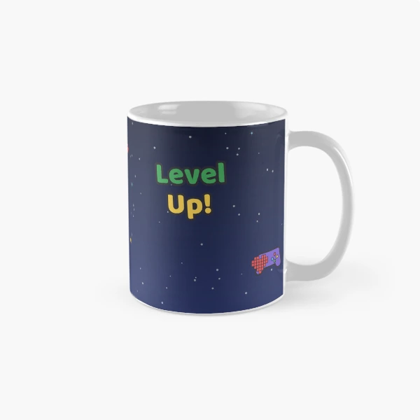 Level Up - Cute Gamer Marshmallow Pip with Controller and Headset — Classic Mug by BiMood