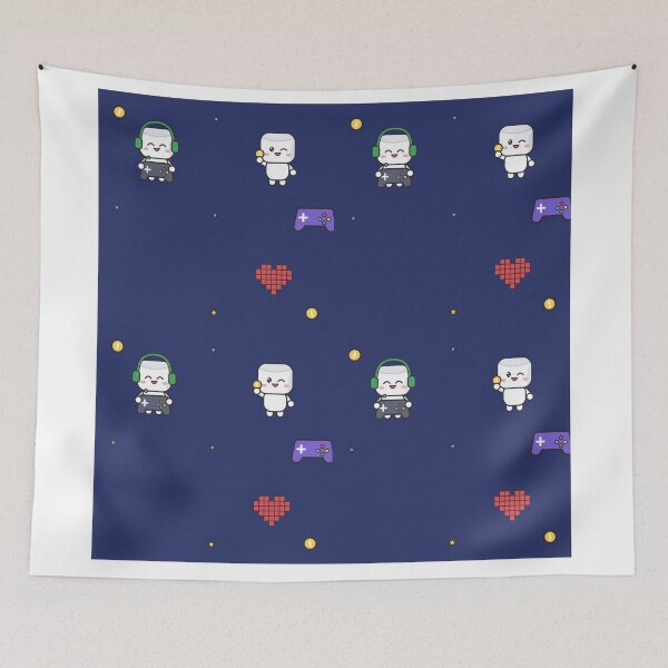 Item preview, Level Up - Cute Gamer Marshmallow Pip with Controller and Headset designed and sold by BiMood.