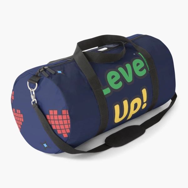 Level Up - Cute Gamer Marshmallow Pip with Controller and Headset — Duffle Bag by BiMood