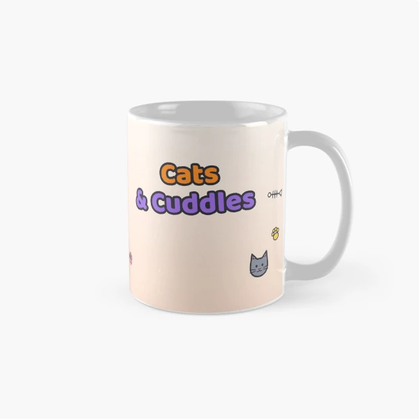 Cats and Cuddles - Cute Marshmallow Pip Hugging a Kitten — Classic Mug by BiMood