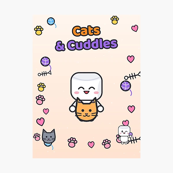Cats and Cuddles - Cute Marshmallow Pip Hugging a Kitten — Photographic Print by BiMood
