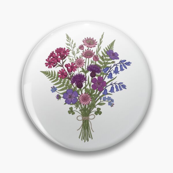 Item preview, Pride Wildflower Bouquet | Subtle Bi Pride Botanical Floral Art | LGBTQ Pride Month Botanical Illustration Design designed and sold by Luminari Creations.