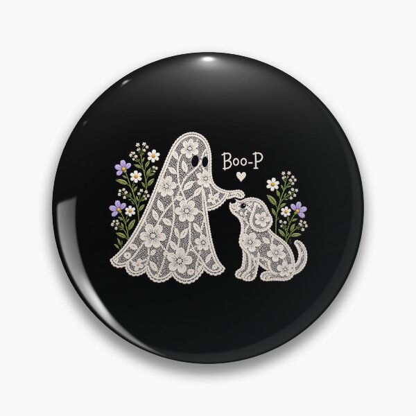 Item preview, Floral Lace Ghost Giving Dog a Boop designed and sold by RuperDelois.