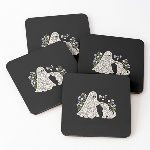 Item preview, Floral Lace Ghost Giving Dog a Boop designed and sold by RuperDelois.