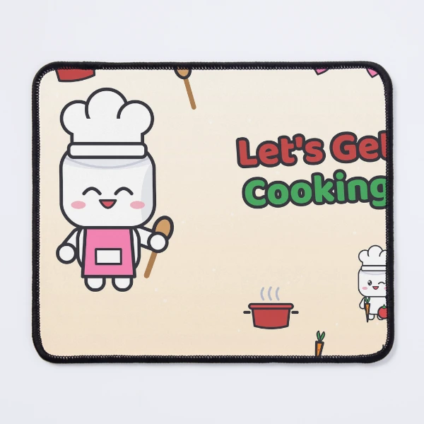 Let's Get Cooking - Cute Chef Marshmallow Pip with Wooden Spoon — Mouse Pad by BiMood
