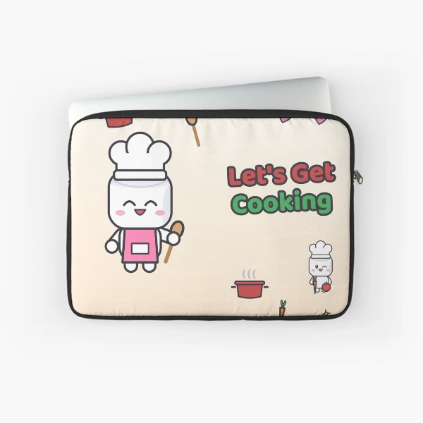 Let's Get Cooking - Cute Chef Marshmallow Pip with Wooden Spoon — Laptop Sleeve by BiMood
