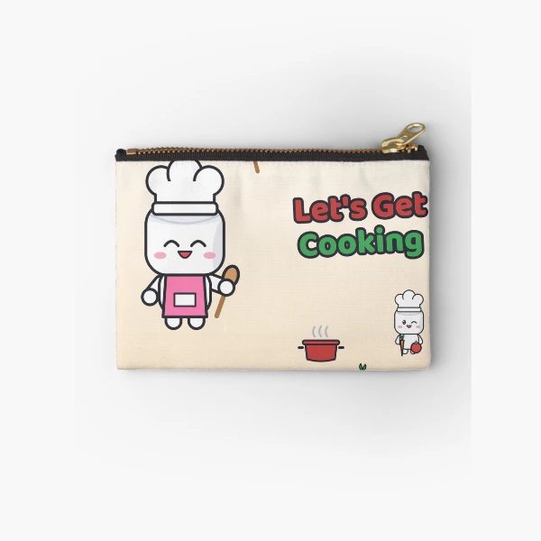 Let's Get Cooking - Cute Chef Marshmallow Pip with Wooden Spoon — Zipper Pouch by BiMood