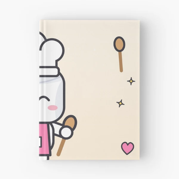 Let's Get Cooking - Cute Chef Marshmallow Pip with Wooden Spoon — Spiral Notebook by BiMood