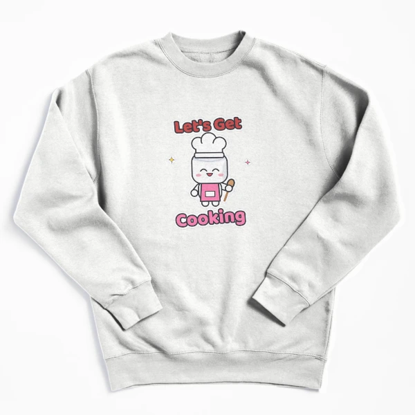 Let's Get Cooking - Cute Chef Marshmallow Pip with Wooden Spoon — Pullover Sweatshirt by BiMood