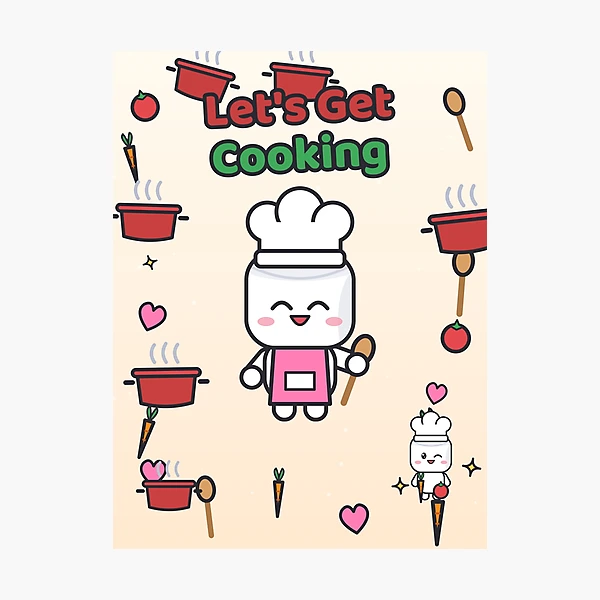 Let's Get Cooking - Cute Chef Marshmallow Pip with Wooden Spoon — Photographic Print by BiMood