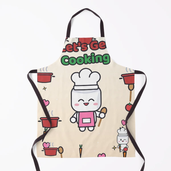 Let's Get Cooking - Cute Chef Marshmallow Pip with Wooden Spoon — Apron by BiMood