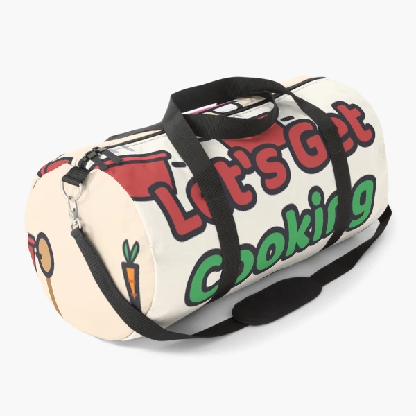 Let's Get Cooking - Cute Chef Marshmallow Pip with Wooden Spoon — Duffle Bag by BiMood