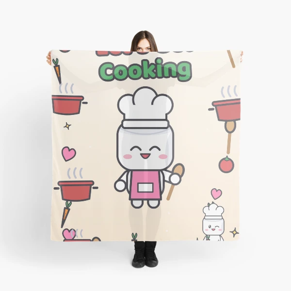 Let's Get Cooking - Cute Chef Marshmallow Pip with Wooden Spoon — Scarf by BiMood