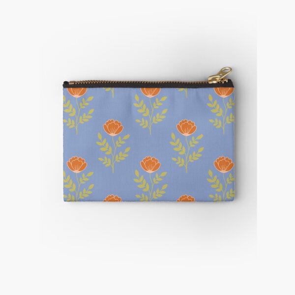 Item preview, Retro Orange Floral Seamless Pattern – Mid Century Blue Botanical Illustration designed and sold by BobaBunny76.