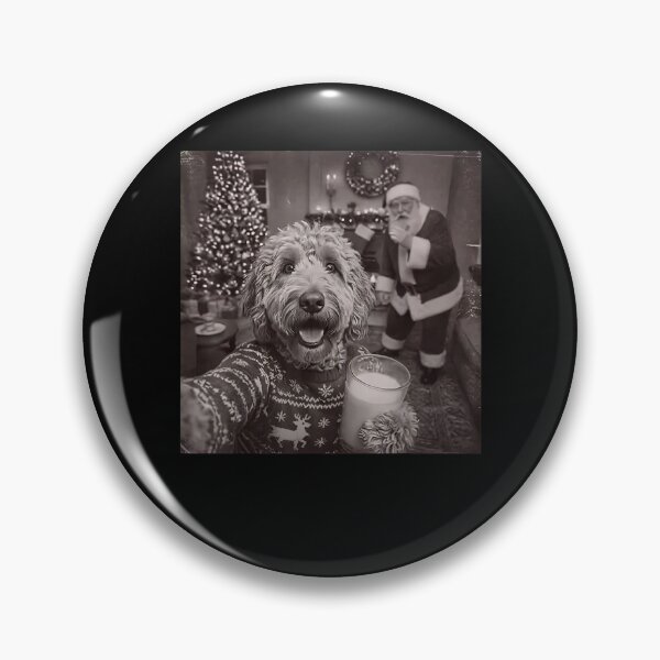 Item preview, Christmas Goldendoodle Santa Funny Dog Selfie with Santa designed and sold by MatherFisher.