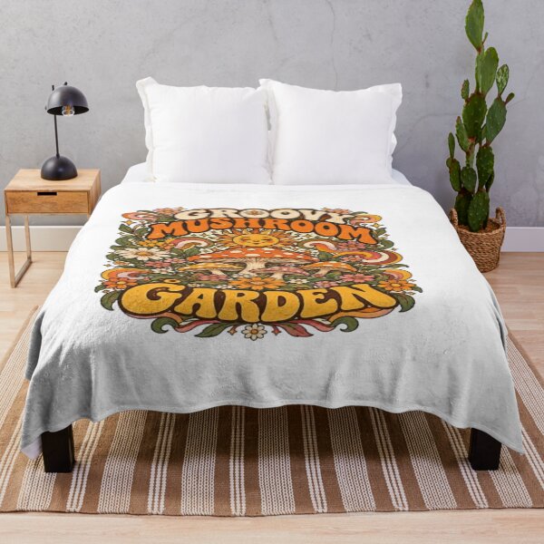 Item preview, Groovy Mushroom Garden - Retro 70s Flower Power Art designed and sold by EssentialsWear.