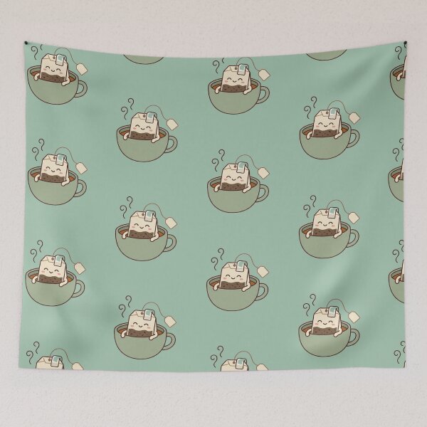 Item preview, Minimalist Kawaii Tea Bag Onsen Aesthetic Japanese Style Cute Art designed and sold by Im-Ara.
