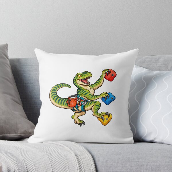 Item preview, Funny Velociraptor Rock Climber – Green Dinosaur Bouldering Art designed and sold by kuikai123.