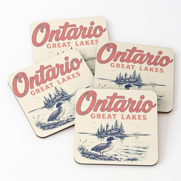 Item preview, Ontario Great Lakes Vintage Loon Lighthouse Sunset designed and sold by Yellowriversss.