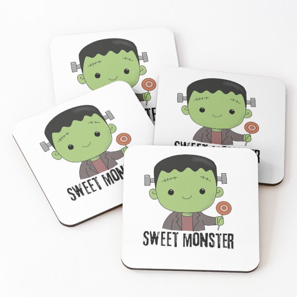 Item preview, Cute Frankenstein Monster with Lollipop – Kawaii Halloween designed and sold by Monika’s Cute Art Studio.
