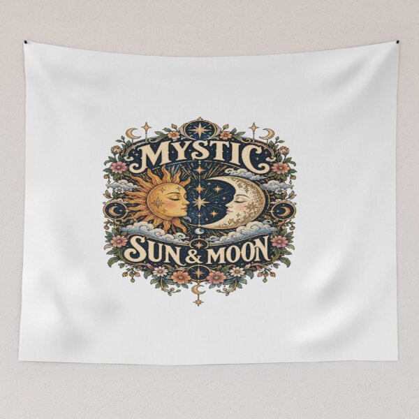 Item preview, Mystic Sun and Moon - Celestial Vintage Astrology Art designed and sold by EssentialsWear.