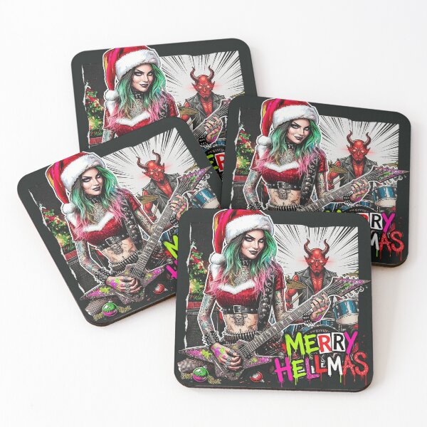 Item preview, Merry Hellmas Devil Drummer Guitar Girl designed and sold by Voodoo Store Paranormal Collections.