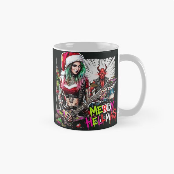 Item preview, Merry Hellmas Devil Drummer Guitar Girl designed and sold by Voodoo Store Paranormal Collections.