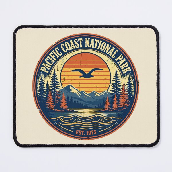 Item preview, Pacific Coast National Park Vintage Sunset Badge designed and sold by Yellowriversss.
