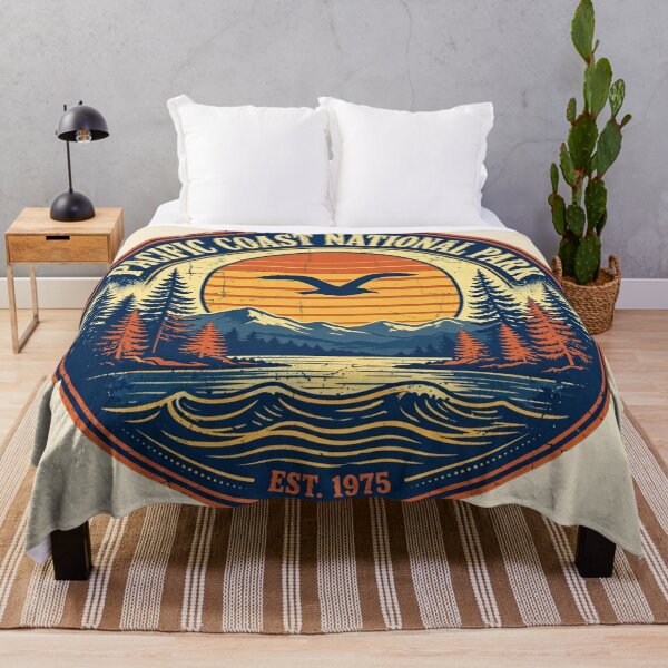 Item preview, Pacific Coast National Park Vintage Sunset Badge designed and sold by Yellowriversss.