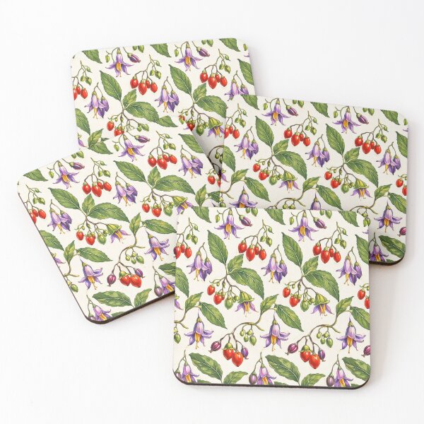 Item preview, Crimson Berry & Solanum Botanical Lattice designed and sold by ritusdesigns.