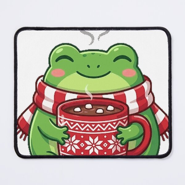Item preview, Cute Frog with Hot Chocolate – Cozy Winter Christmas Animal Gift for Frog Lovers Oversized T-Shirt_07202e0cd6 designed and sold by Winkmark.